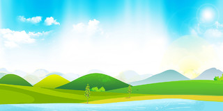 蓝天白云保护环境爱护环境绿色环保展板背景